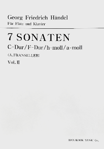 헨델 플루트 7 소나타 vol.2 Georg Friedrich Handel Fur Flote und Klavier 7S